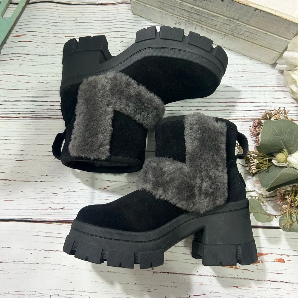 Ugg Brooklyn sunburst platform sheepskin suede boots - Picture 7 of 11